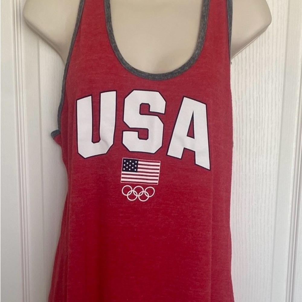 USA 2000 Olympic Vintage Red Tank Top by Team Apparel